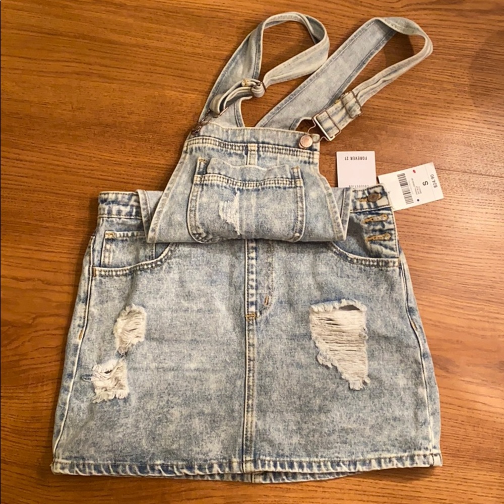 Forever 21 Overall Dress - Sky Blue